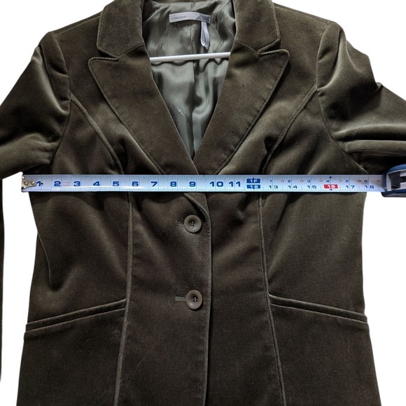 Classiques Entier Olive Green Crushed Velvet Jacket Medium - Picture 8 of 15